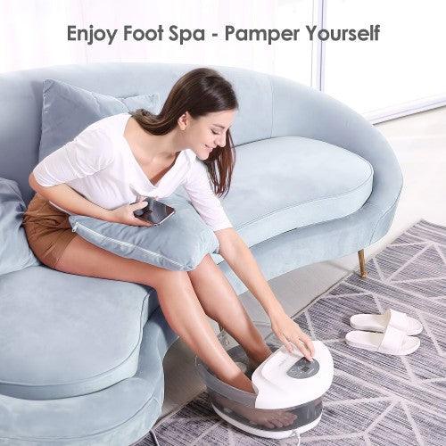 MaxKare Foot Spa Bath Massager with Heat, Bubbles ; Vibration, 4 Massage Rollers (Grey) - Toytexx MaxKare Foot Spa Bath Massager with Heat, Bubbles ; Vibration, 4 Massage Rollers (Grey) - Toytexx